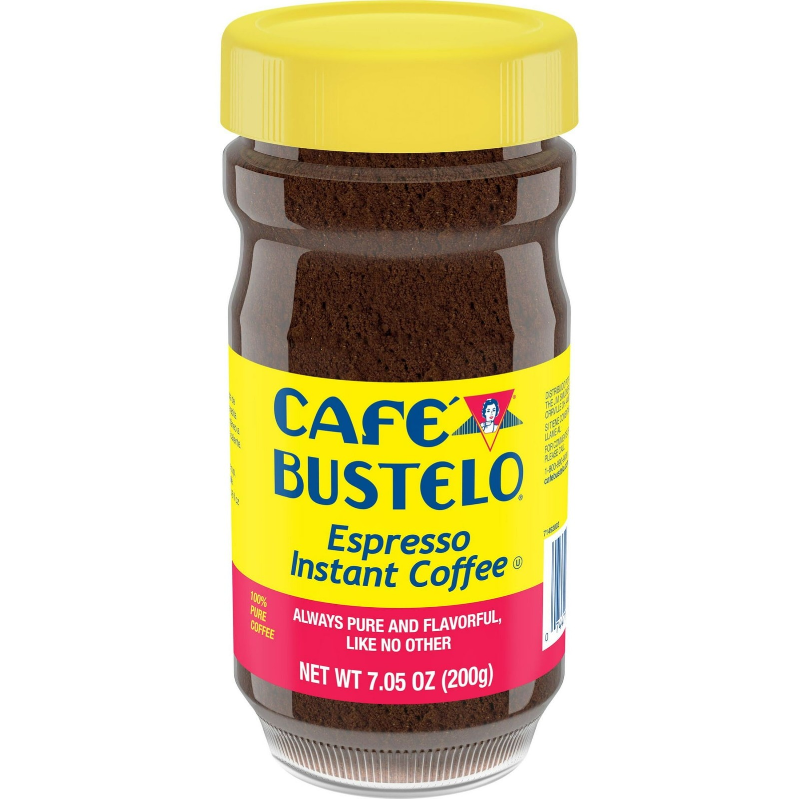 Cafe Bustelo, Espresso Style, Dark Roast Instant Coffee 7.05 oz Jar