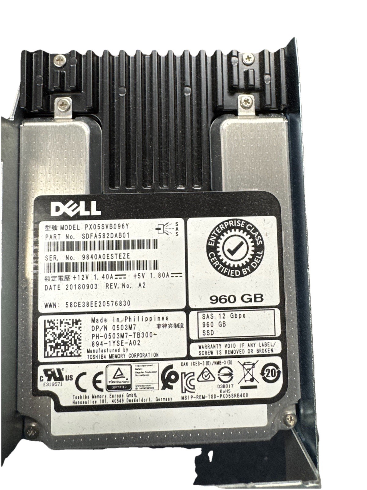 Dell PX05SVB096Y 960GB, 2.5 inch Internal SSD - 503M7