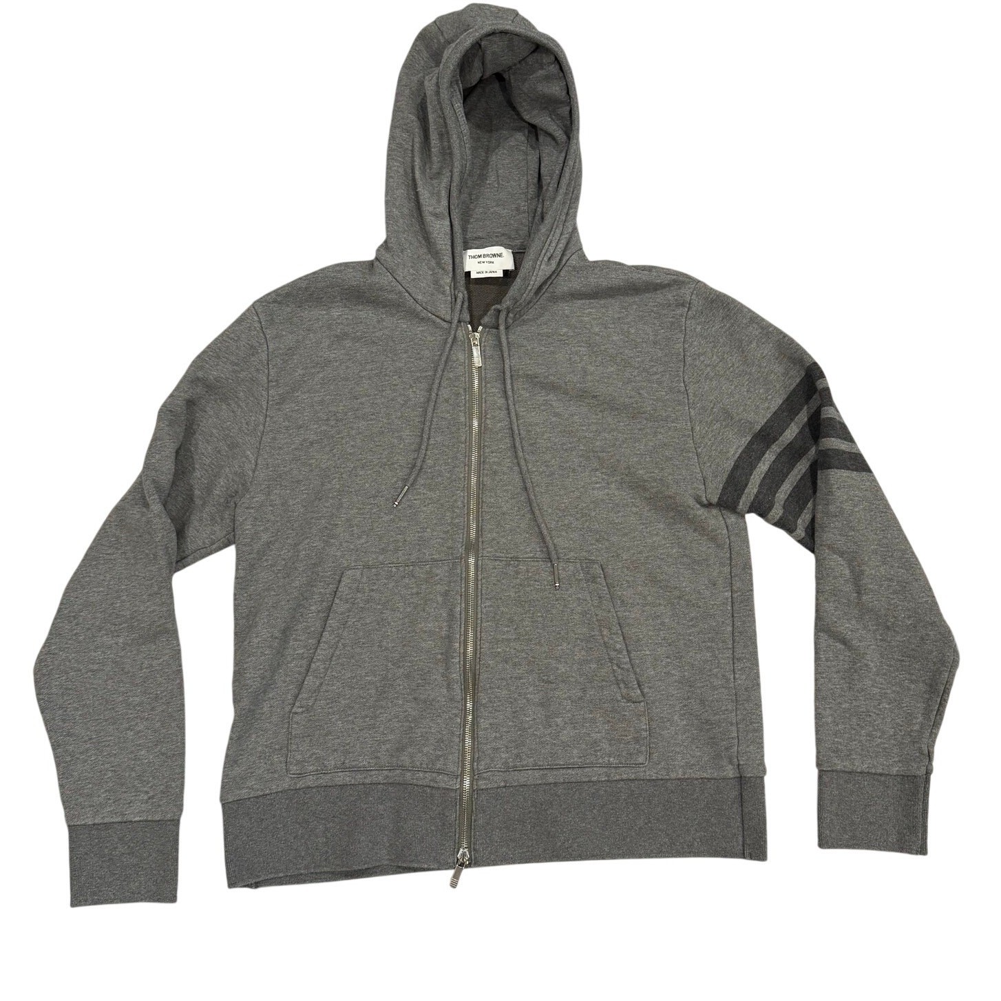 Thom Browne Hoodie Mens Size 4 4-Bar Loopback Zip Gray EUC Thom Browne Hoodie Mens Size 4 4-Bar Loopback Zip Gray EUC