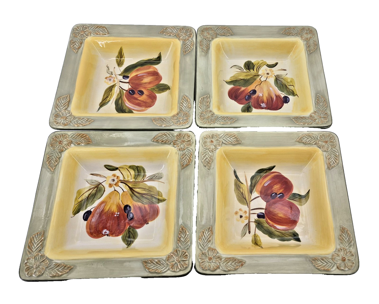 4 Certified International Pamela Gladding Toscana Square Pasta Bowles 8 1/4 4 Certified International Pamela Gladding Toscana Square Pasta Bowles 8 1/4