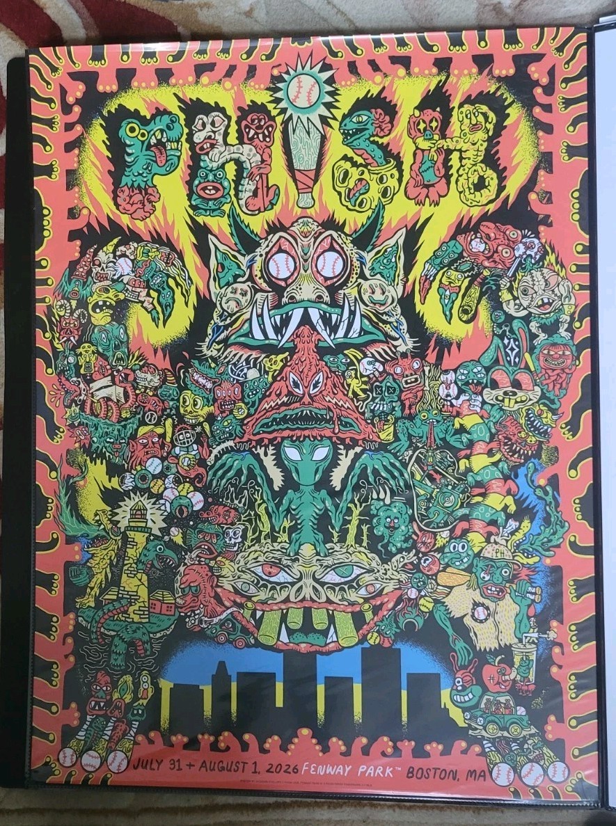 ⚾️ Phish Poster Fenway Park Boston 7/31 8/1 Wooden Cyclops Regular Edition 2026