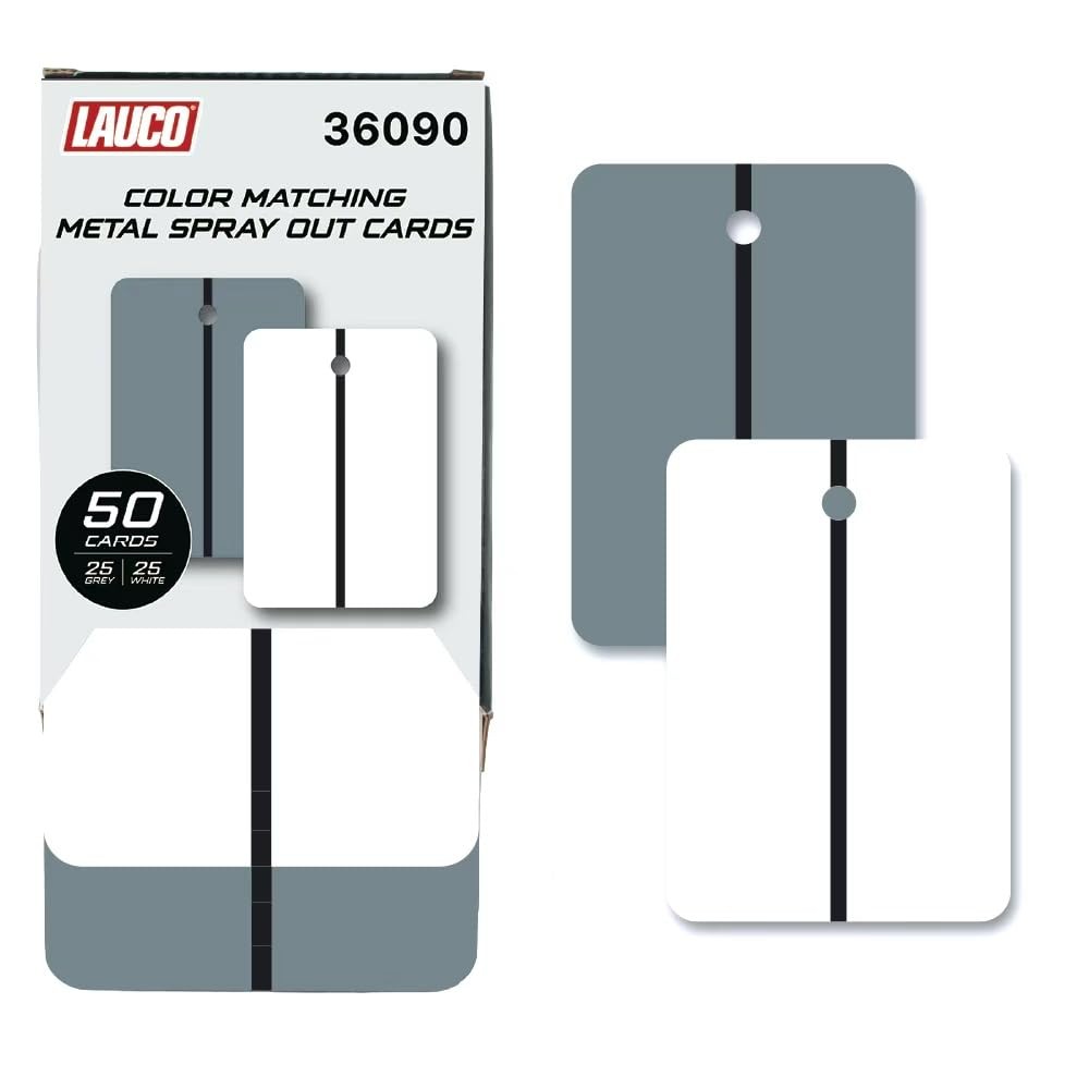 LAUCO Metal Spray Out Cards – White & Medium Grey Automotive Color Matching LAUCO Metal Spray Out Cards – White & Medium Grey Automotive Color Matching