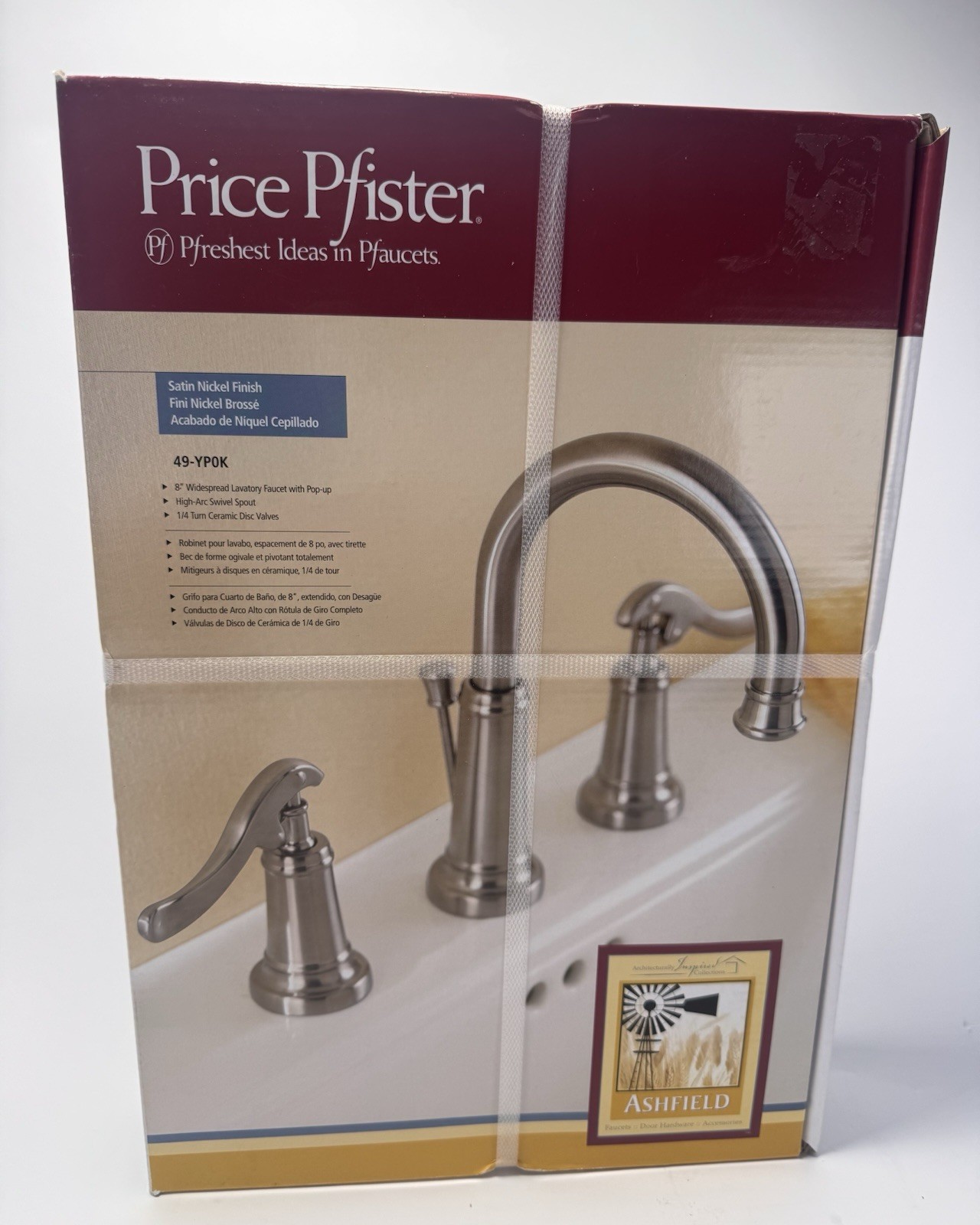 Price Pfister Ashfield 43-YPOK Satin Nickel Lavatory Sink Faucet Widespread NEW
