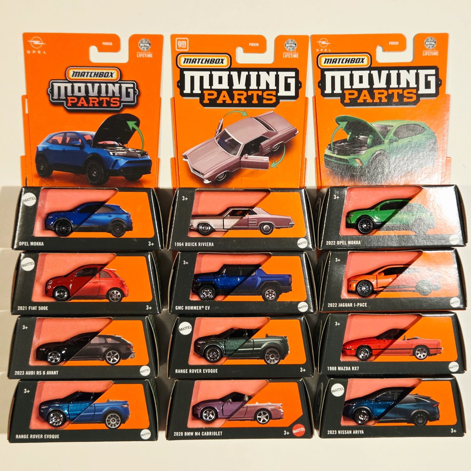 Matchbox Moving Parts Bulk Lot AA ×12 - Buick, BMW, Audi, Mazda, Jaguar