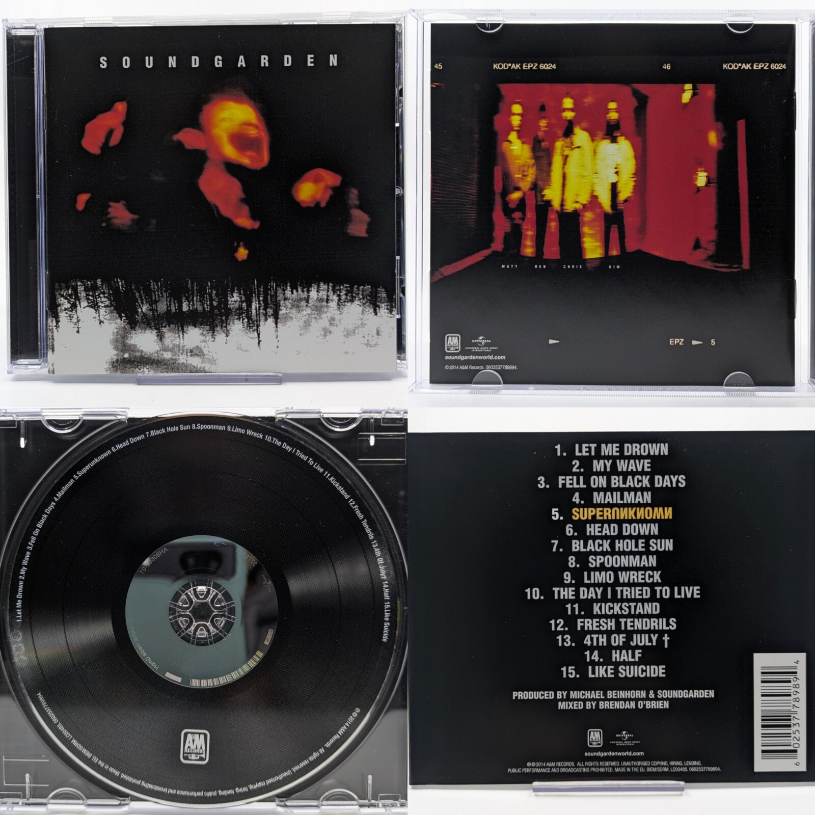 Soundgarden Superunknown 1994 CD Early Mirrored Face Version German Press Mint