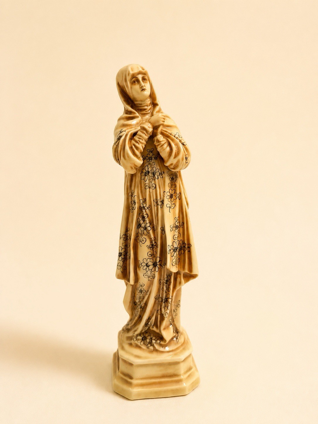 Antique Dressel & Kister German Porcelain Virgin Mary Figurine - Ivory Style