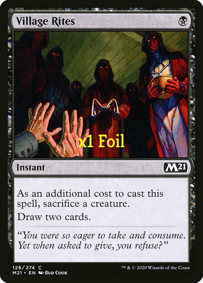 MTG Foil Core 2021 M21 Village Rites MINT