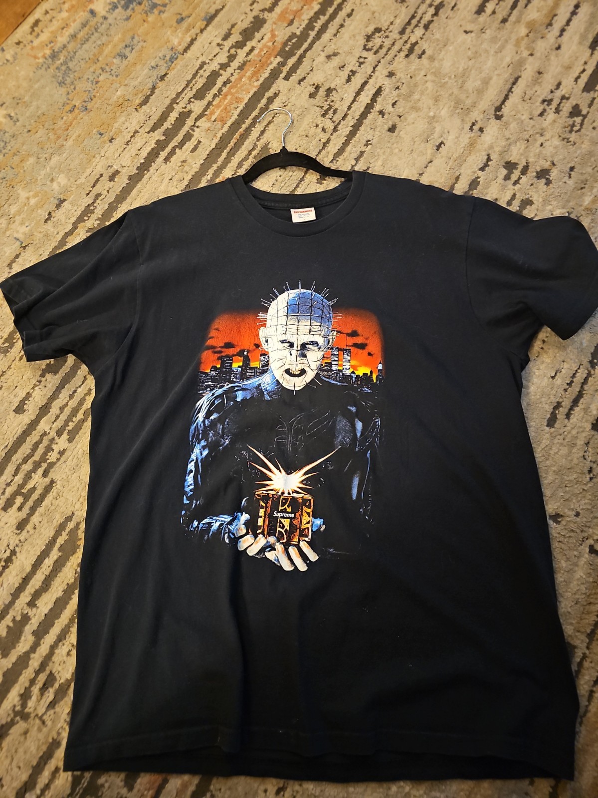 RARE Supreme Hellraiser Hell On Earth Black SS18 Tee Pinhead Back Hit Size L