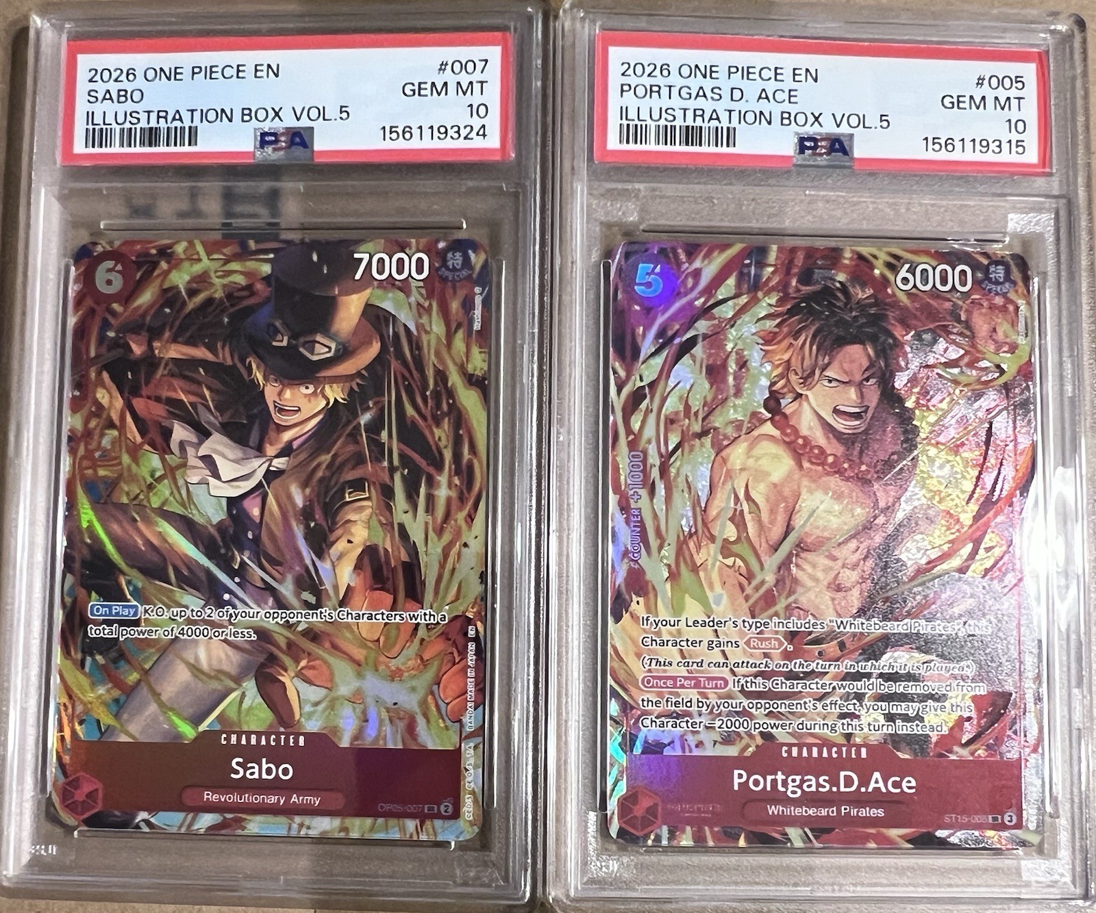 Portgas.D.Ace and Sabo (Illustration Box Vol.5)  One Piece Promotion Cards Foil