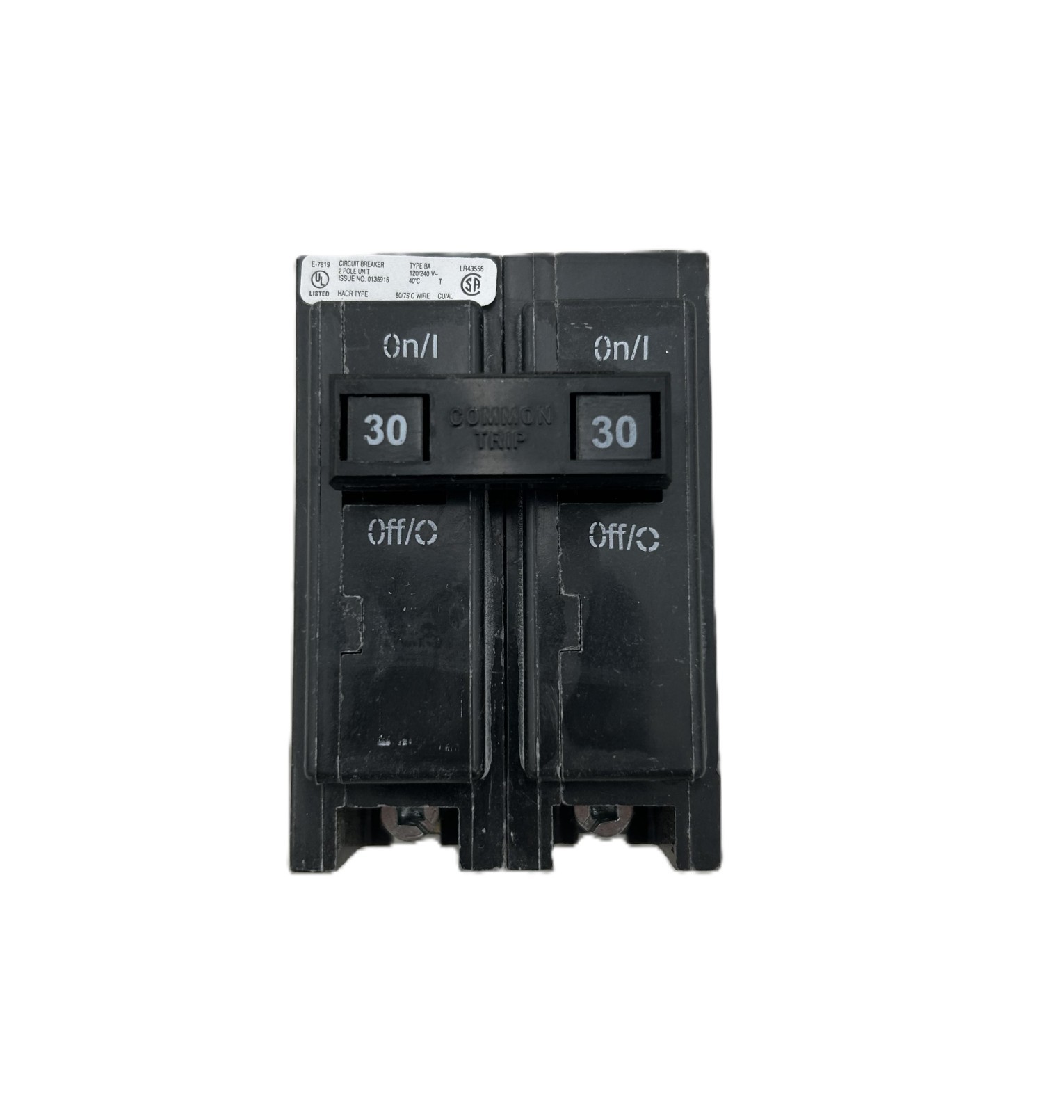 New Eaton BAB2030 Quicklag Bolt-on Circuit Breaker 30A 2-Pole 120/240V New Eaton BAB2030 Quicklag Bolt-on Circuit Breaker 30A 2-Pole 120/240V