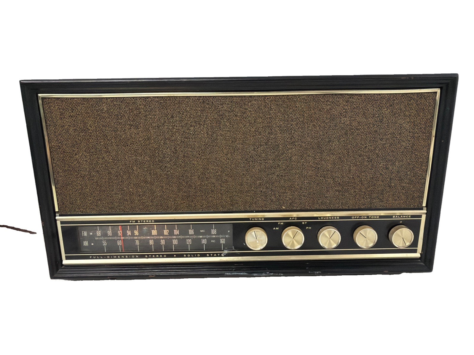 Vintage MCM Magnavox  Walnut Case Am Fm Table Stereo Works 1970s - READ-