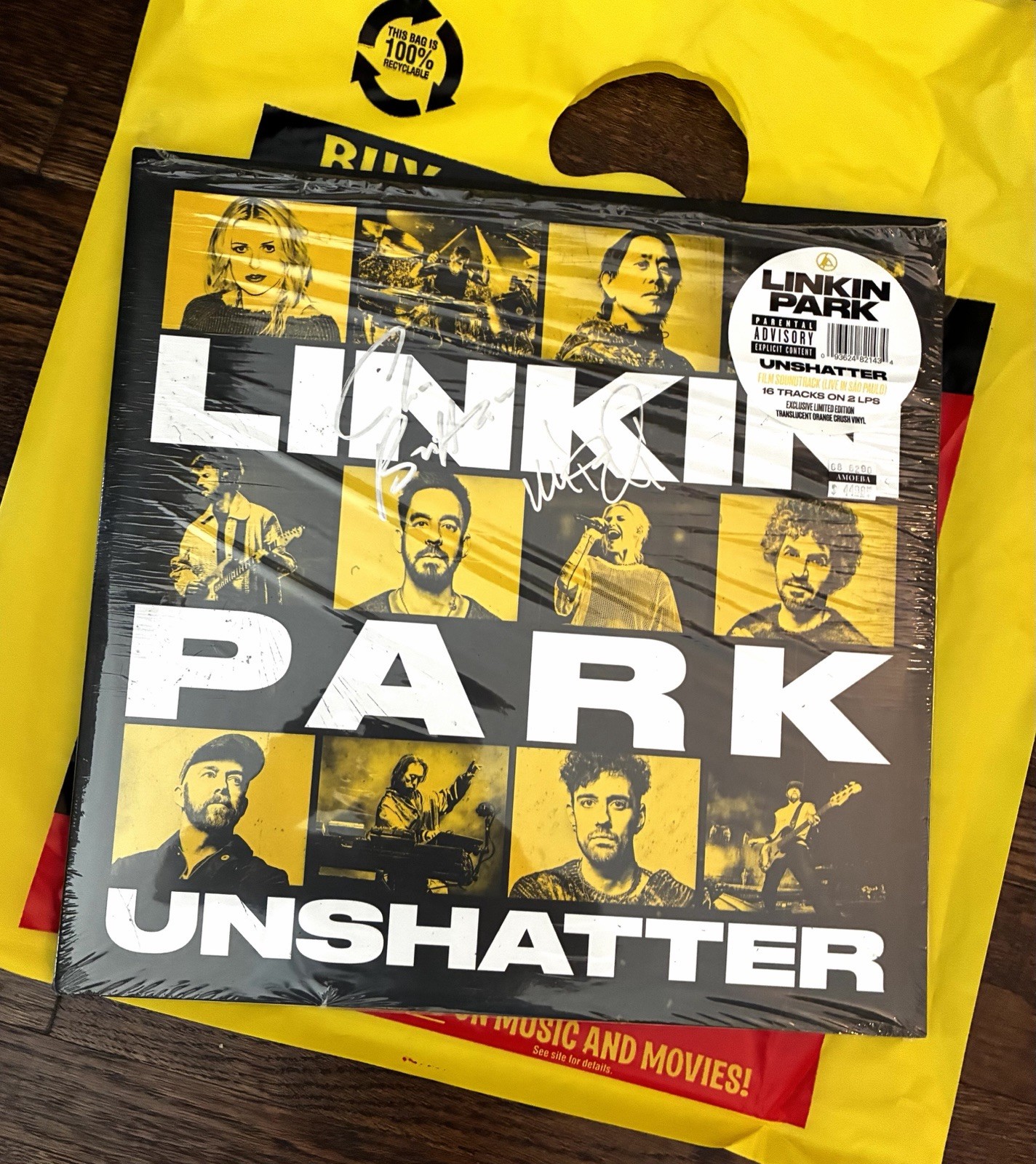 Linking Park - Unshatter  **SIGNED VINYL**   Amoeba / Orange / 2026 / Sticker