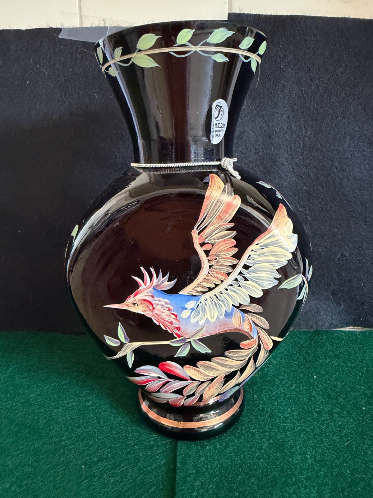 Fenton Ebony Black Centennial Collection Vase #793