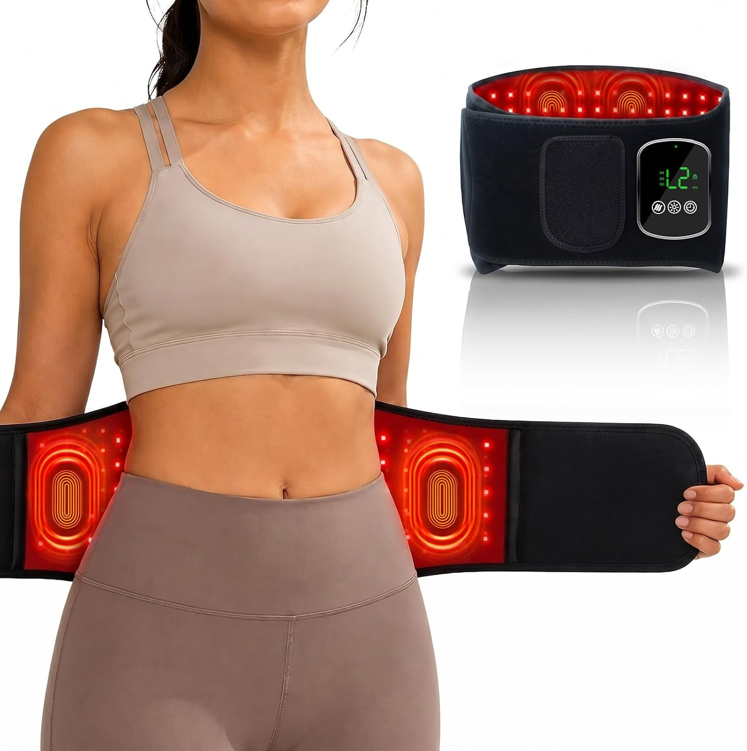 Cordless Red Light Therapy Waist Belt for Body with Vibration Massager Cordless Red Light Therapy Waist Belt for Body with Vibration Massager