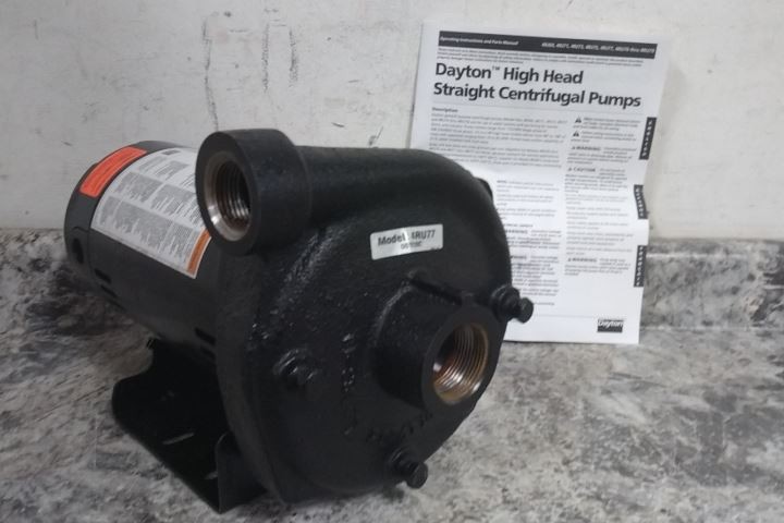 Dayton 4RU77 3/4 HP 3530 RPM 115/230VAC Straight Centrifugal Pump