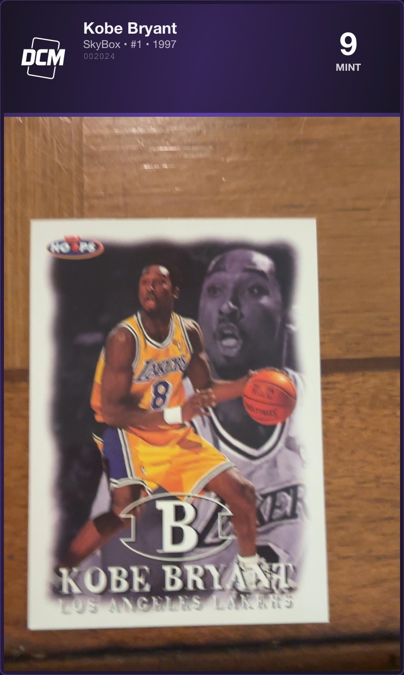 1997 SkyBox Kobe Bryant #1 Los Angeles Lakers DCM 9