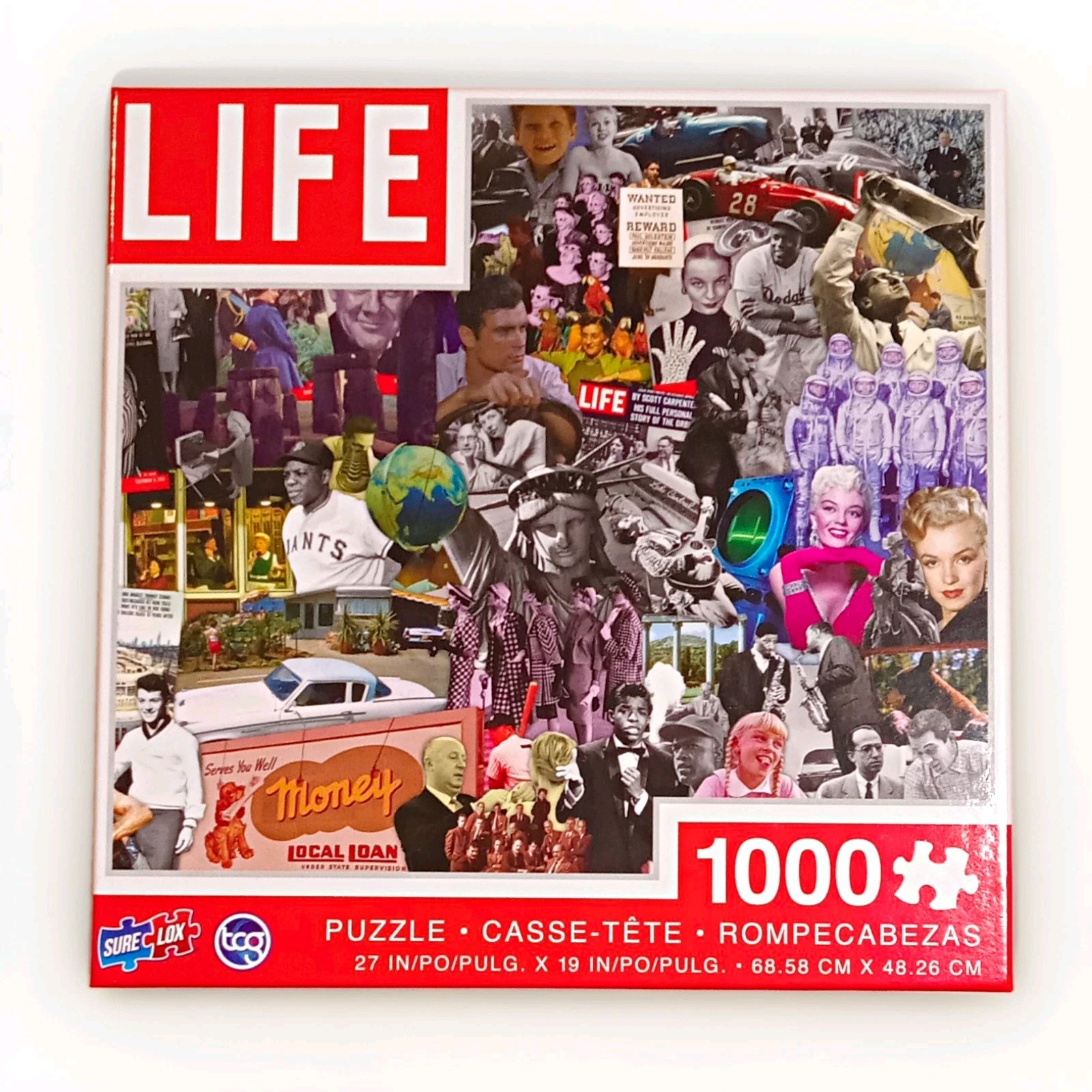 Sure-Lox LIFE 1000 Piece Jigsaw Puzzle, Art Collage, 27 x 19 in,