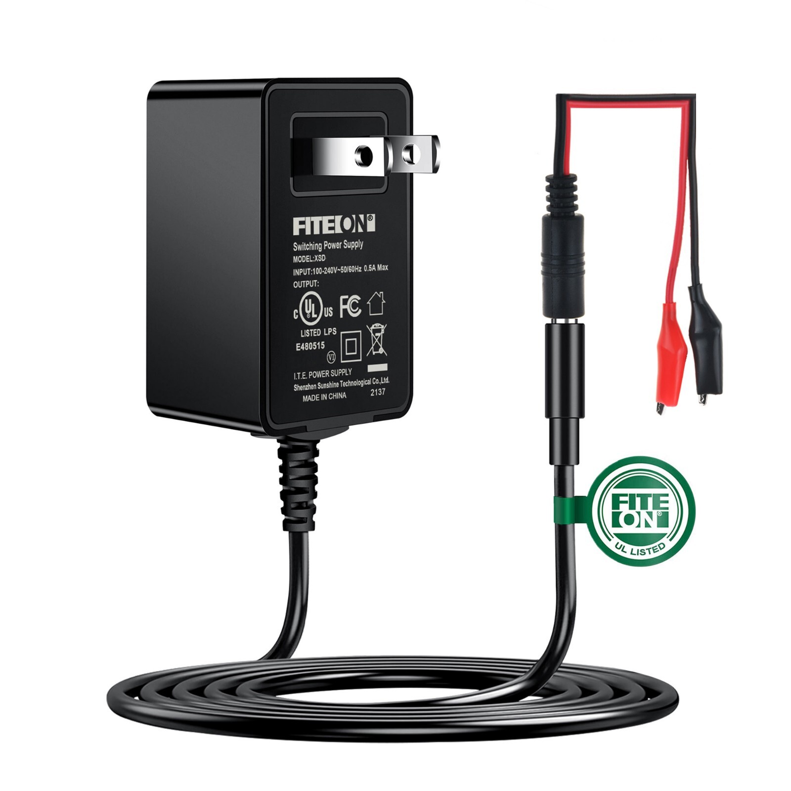 UL 5ft 12V CHARGER for SEALED LEAD ACID BATTERY 5AH 7AH 10AH 12AH 18AH 20AH 50