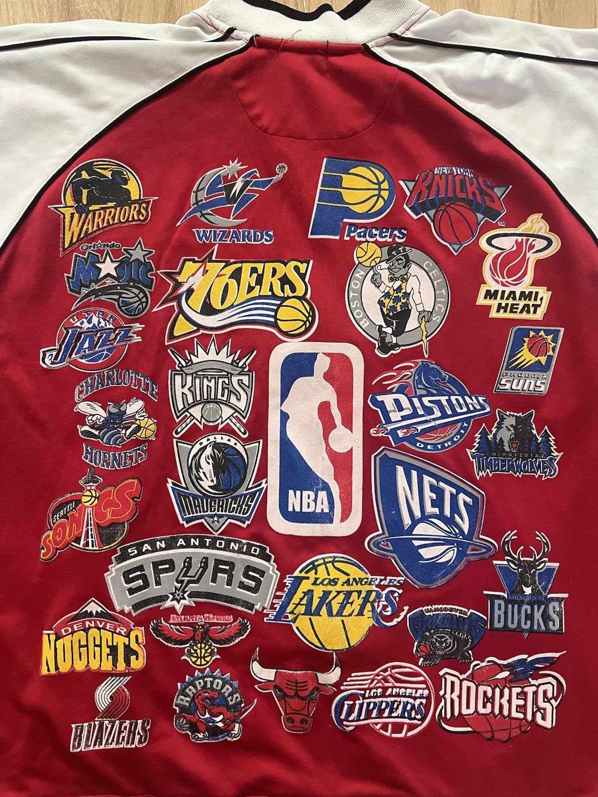 Vintage 2001 - 2003 NBA Officially Licensed Full Zip Jacket Red Team Logos Y2K