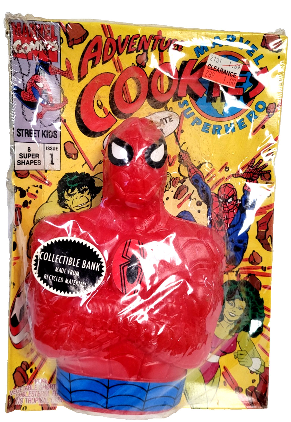 Vintage 1991 Spider-Man Adventure Cookies With Bank Sealed Collectable Vintage 1991 Spider-Man Adventure Cookies With Bank Sealed Collectable