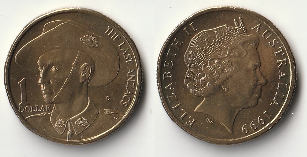 1999 C Australia 1 dollar coin Anzacs
