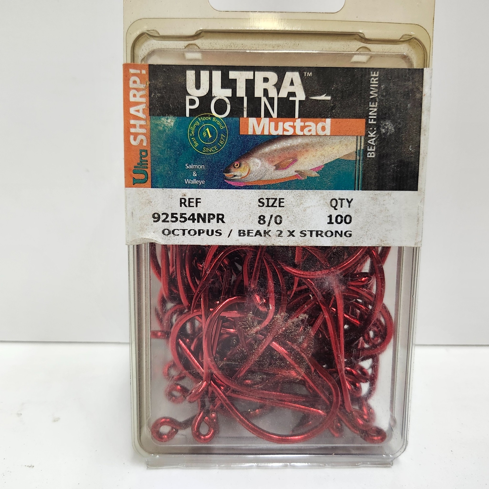 Mustad Octopus Beak 2X Strong Hooks Fishing 92554NPR Size 8/0 100 Pack Mustad Octopus Beak 2X Strong Hooks Fishing 92554NPR Size 8/0 100 Pack