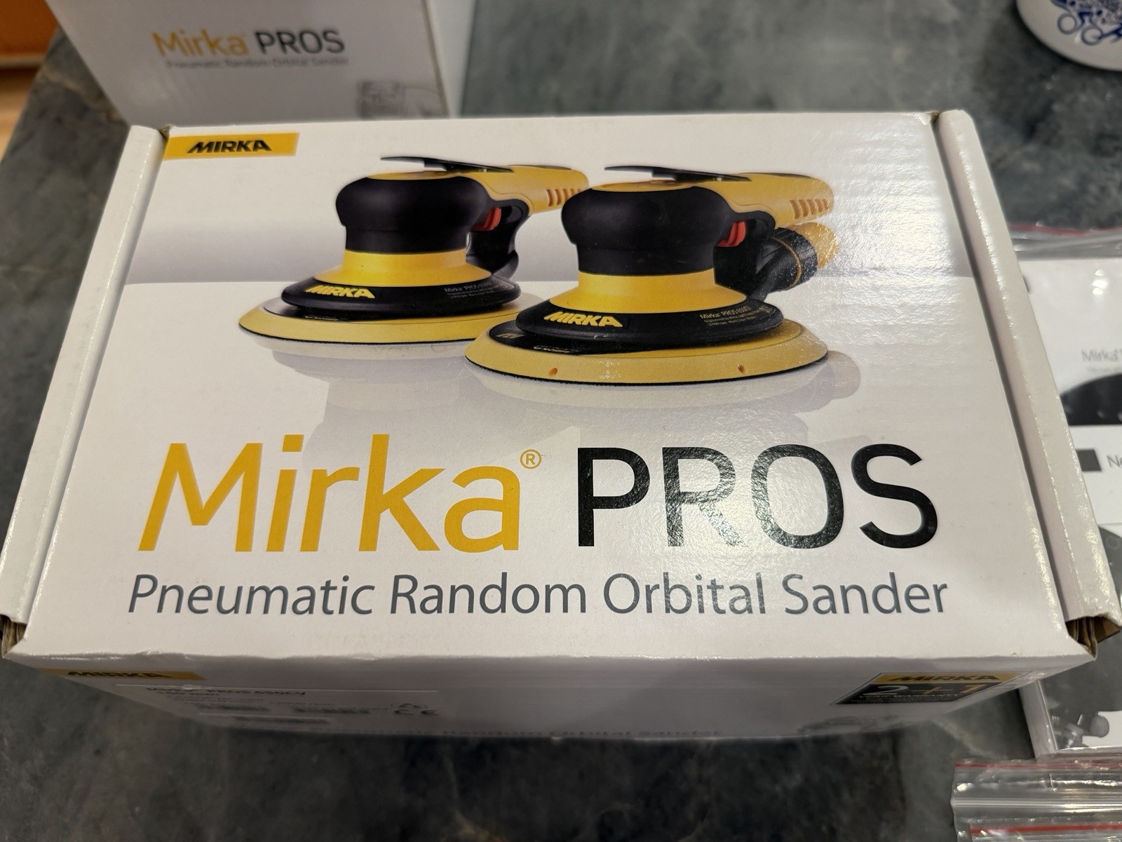 Brand New Mirka PROS 6” Pneumatic Random Orbital Sander. 5mm Orbit. Vac Ready Brand New Mirka PROS 6” Pneumatic Random Orbital Sander. 5mm Orbit. Vac Ready