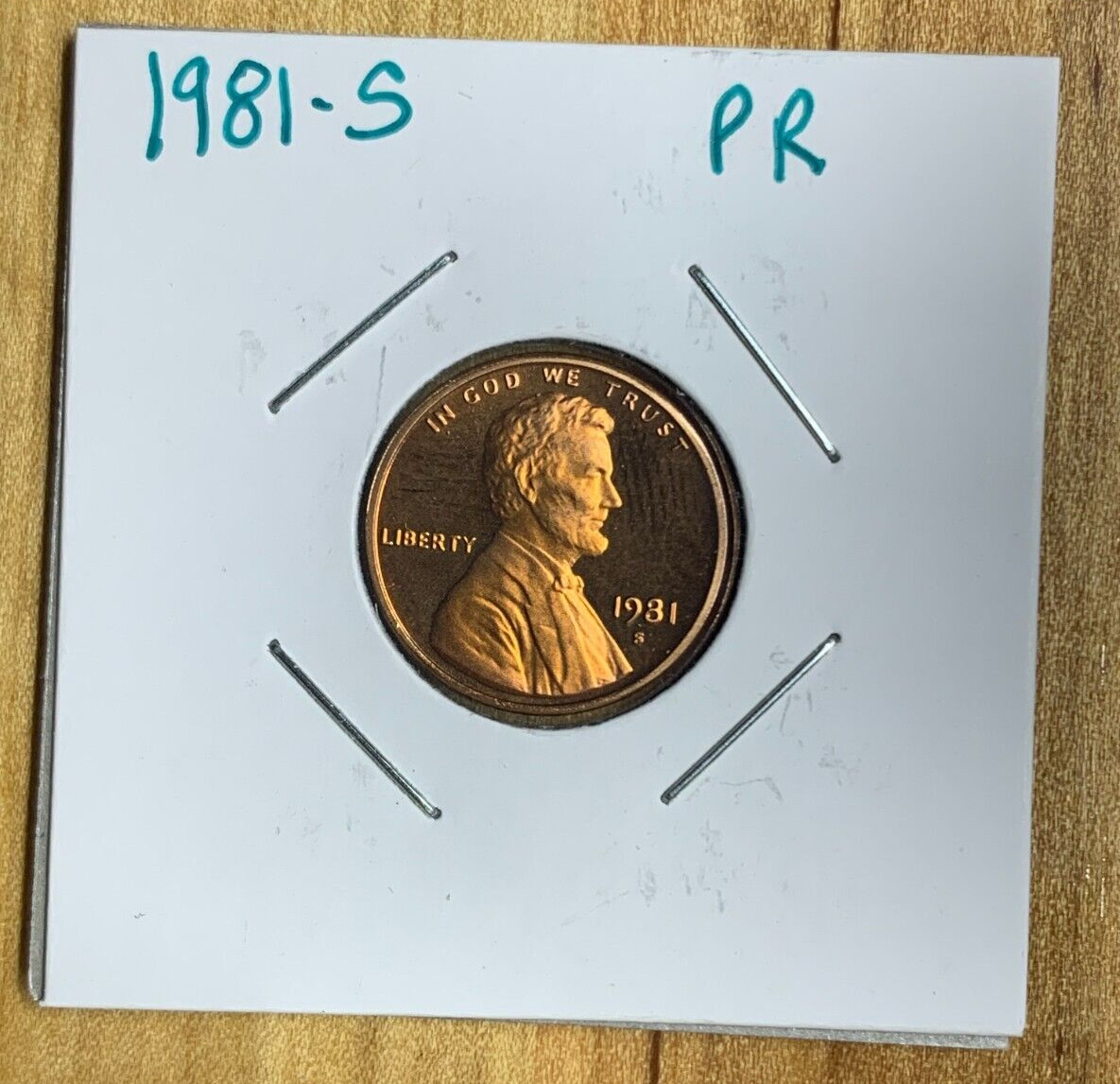 1981-S Lincoln Memorial Cent  (Proof from Mint Set) Type 1