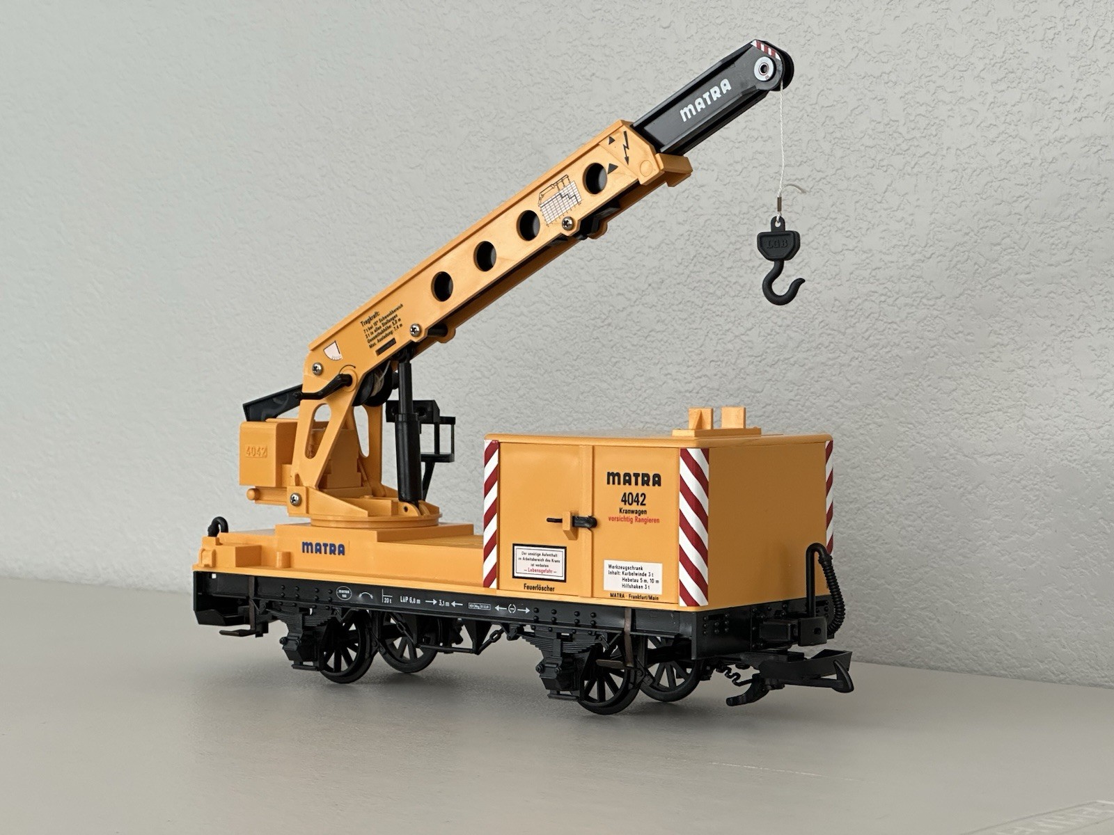 LGB 4042 Matra Construction Crane Car G-Scale (no box)