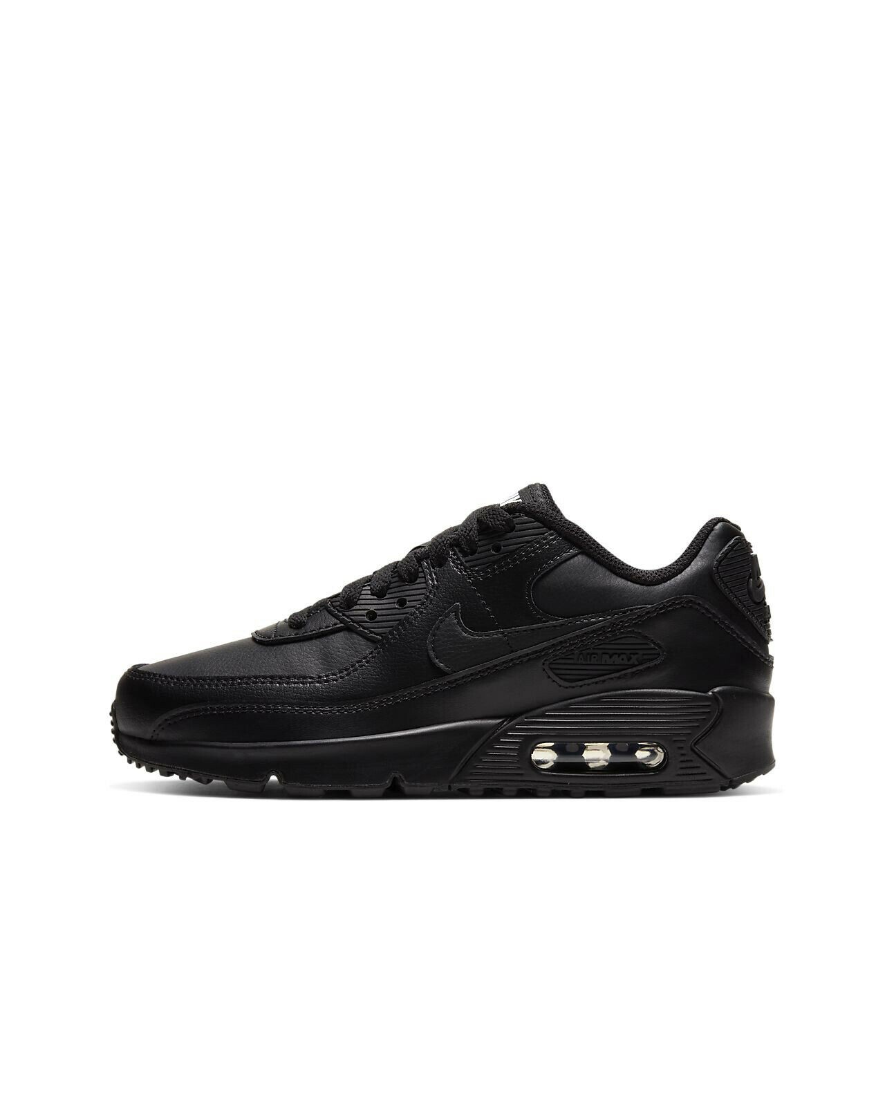 Big Kid\'s Nike Air Max 90 LTR Black/Black/White/Black (CD6864 001) - 6