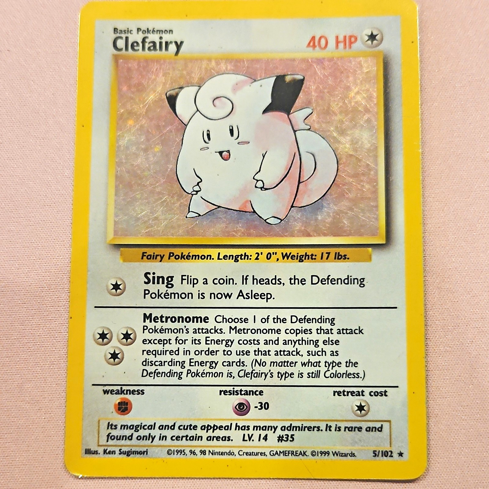 Pokemon TCG Clefairy 5/102 Base Set Unlimited Rare Regular EN 1999