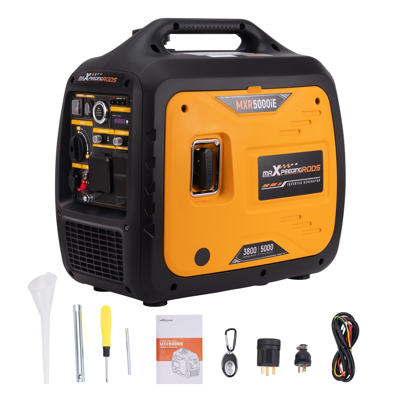 5000W Portable Inverter Generator Gas Powered Electric Start Remote Start