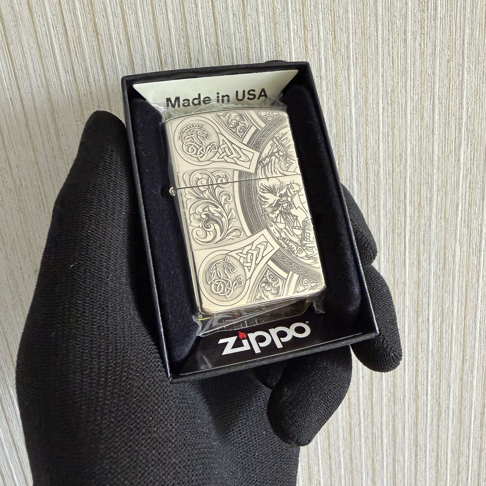 Four Horseman 4 Sided Zippo Windproof Rare Lighter With Box Four Horseman 4 Sided Zippo Windproof Rare Lighter With Box