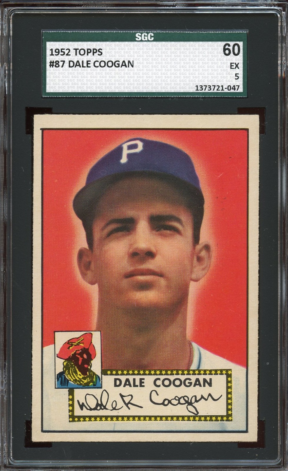 1952 Topps #87 DALE COOGAN graded SGC 5
