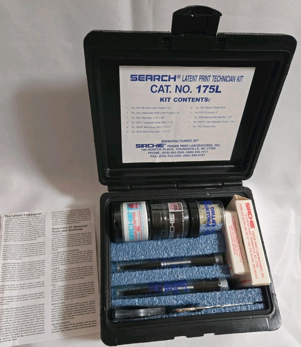 Search Latent Print Kit Cat # 177L Rare Fingerprinting Kit(police) Pi Item