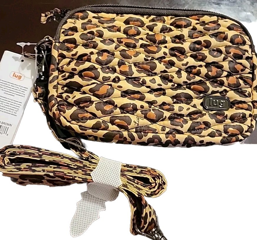Leopard Letter Print Quilt Lug Luglife Coupe Crossbody Bag NWT