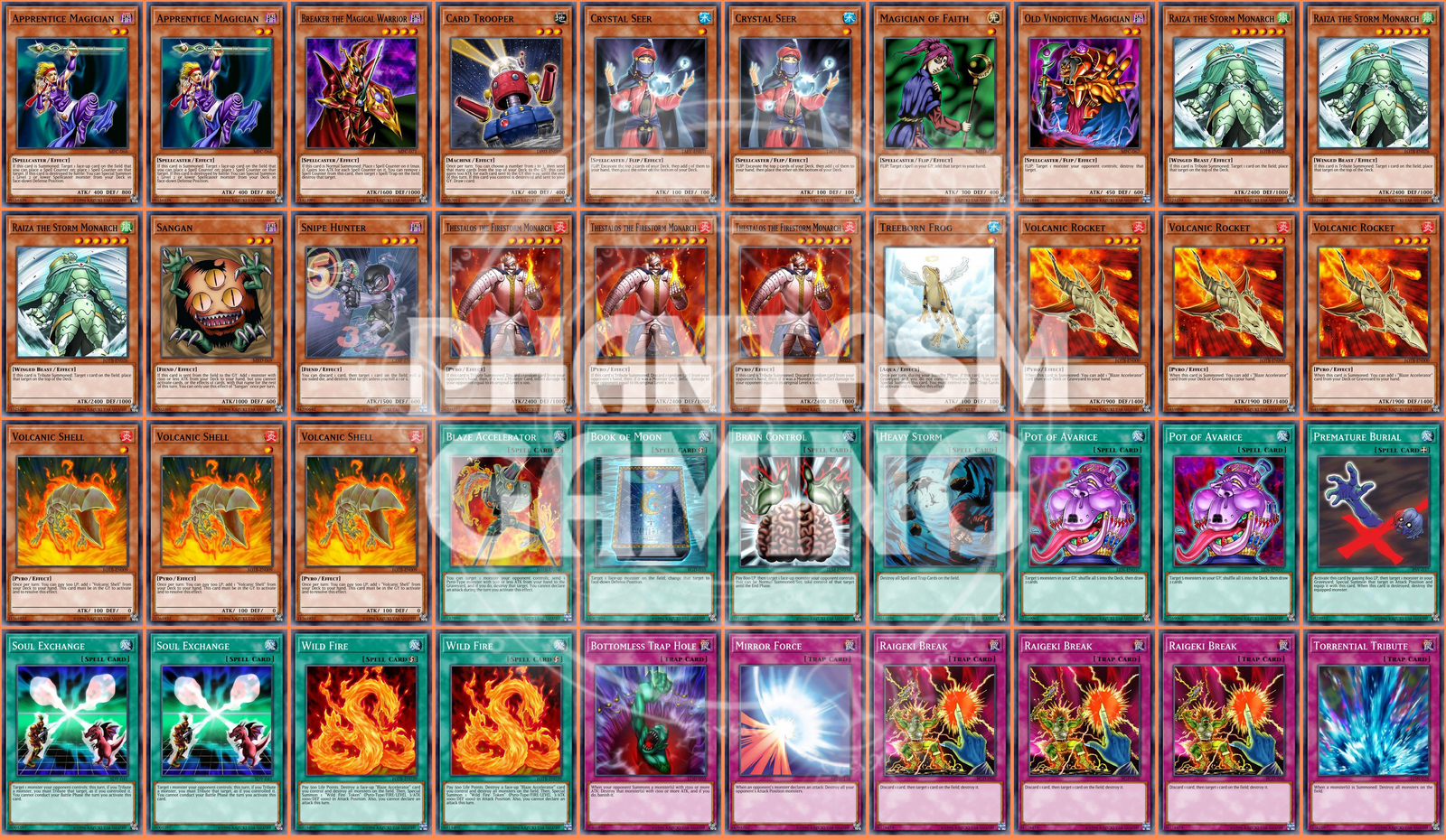 Volcanic Monarch Deck Raiza Scattershot Rocket Pot Avarice Yugioh