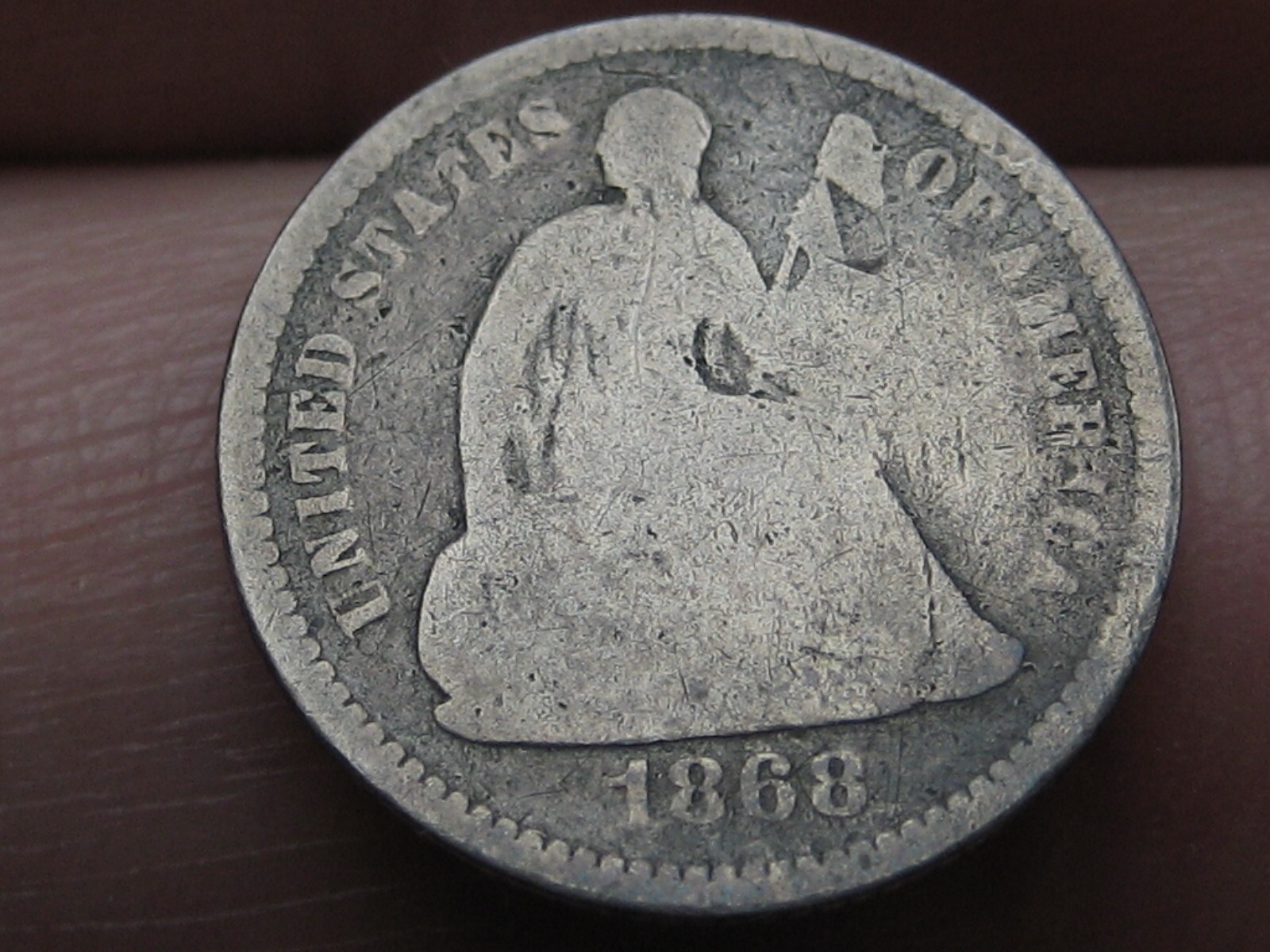 1868 P Seated Liberty Half Dime- Philadelphia, Good Details