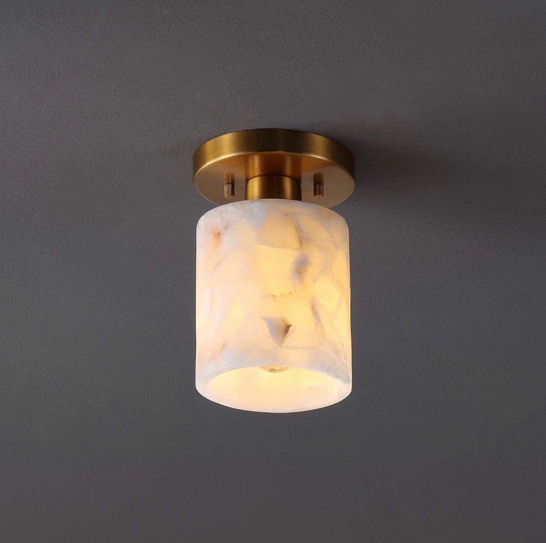 JONATHAN Y Jules Alabaster Gold LED Semi Flush Mount JYL1206A Open Box