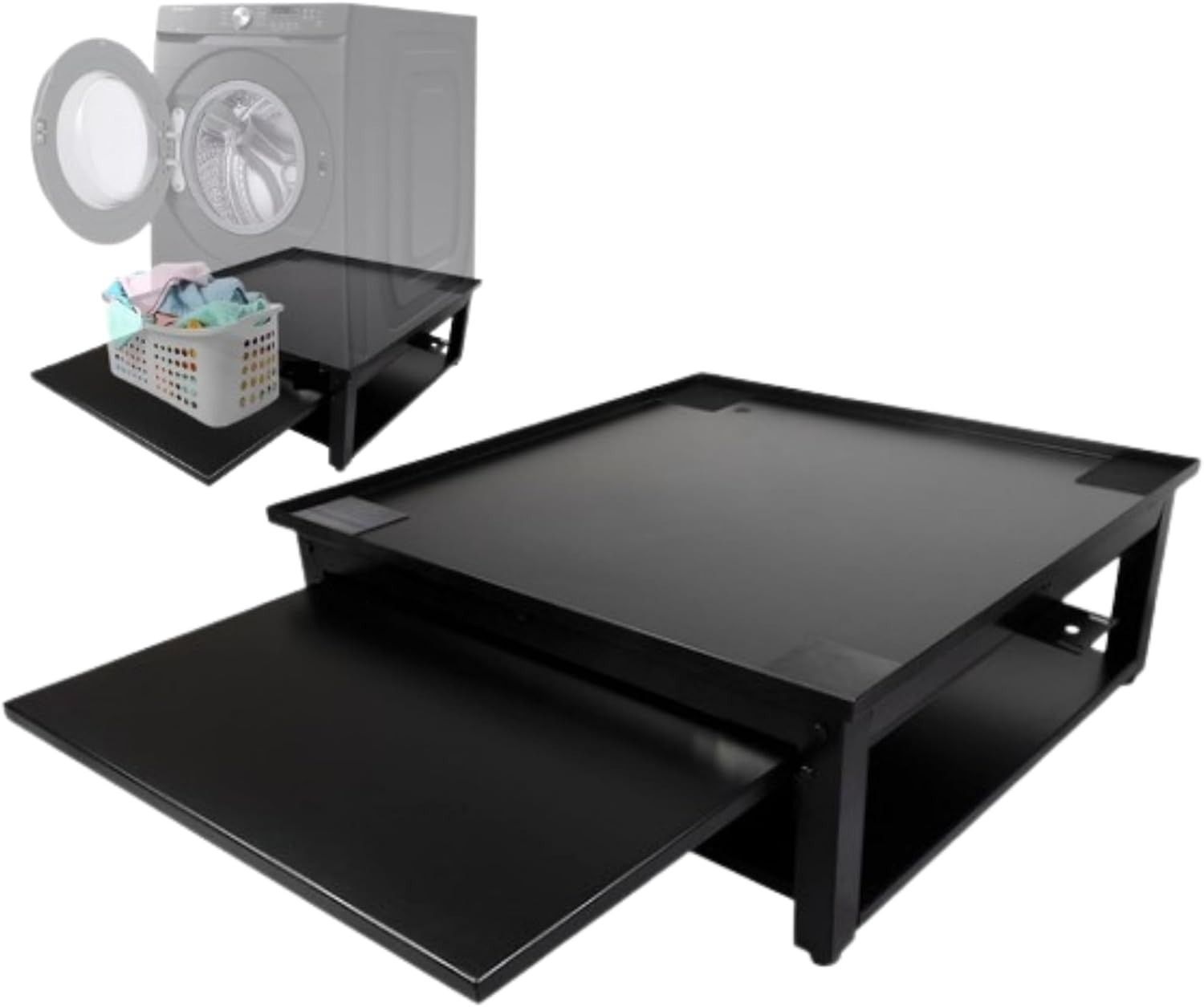 EZ Laundry Universal Black Pedestal with Shelf for All 29\