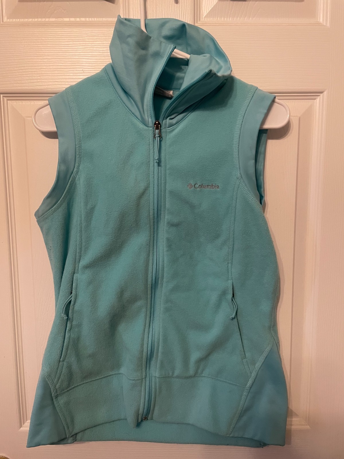 Columbia Women\'s M Fleece Vest Light Blue Full Zip Benton Springs Size Medium GU