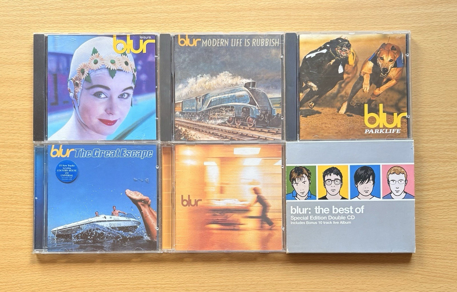 Blur CDs - Leisure, Modern Life Is Rubbish, Parklife, The Great Escape, Blur