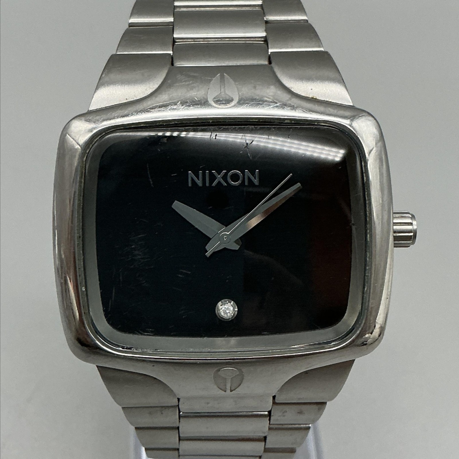 Nixon The Player Mens Watch 40mm Black Dial Stainless New Battery 6.75