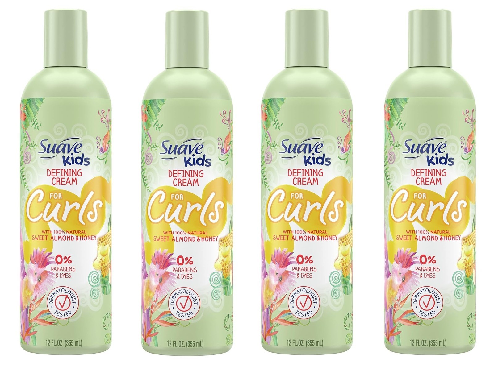 4-Pack Suave Kids Naturals Curl Enhancing Cream, Sweet Almond & Honey, Tear-Free 4-Pack Suave Kids Naturals Curl Enhancing Cream, Sweet Almond & Honey, Tear-Free