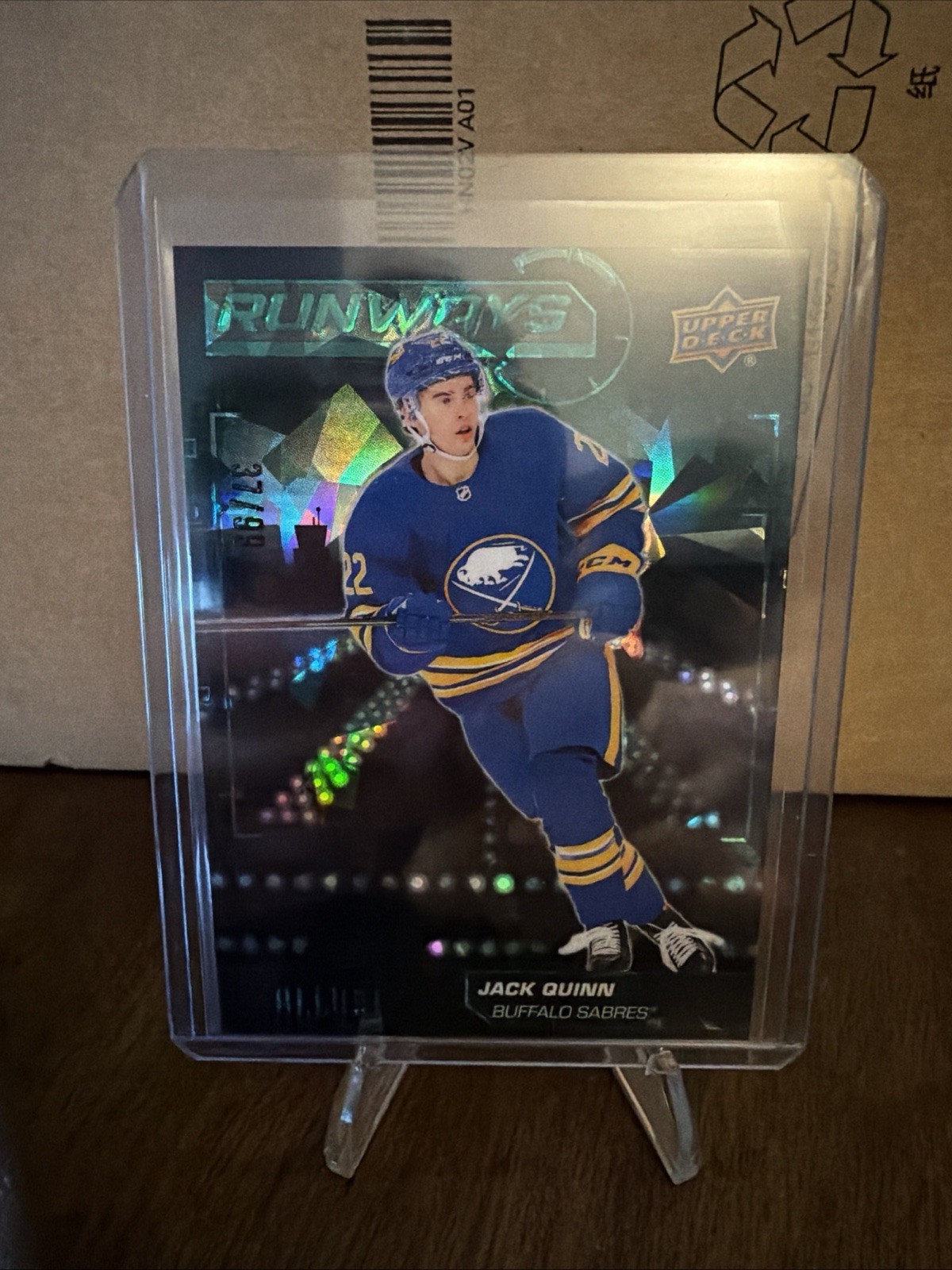 2022-23 UD Allure Jack Quinn Green Ice Runways Rookie RC SP /99 #RW-7