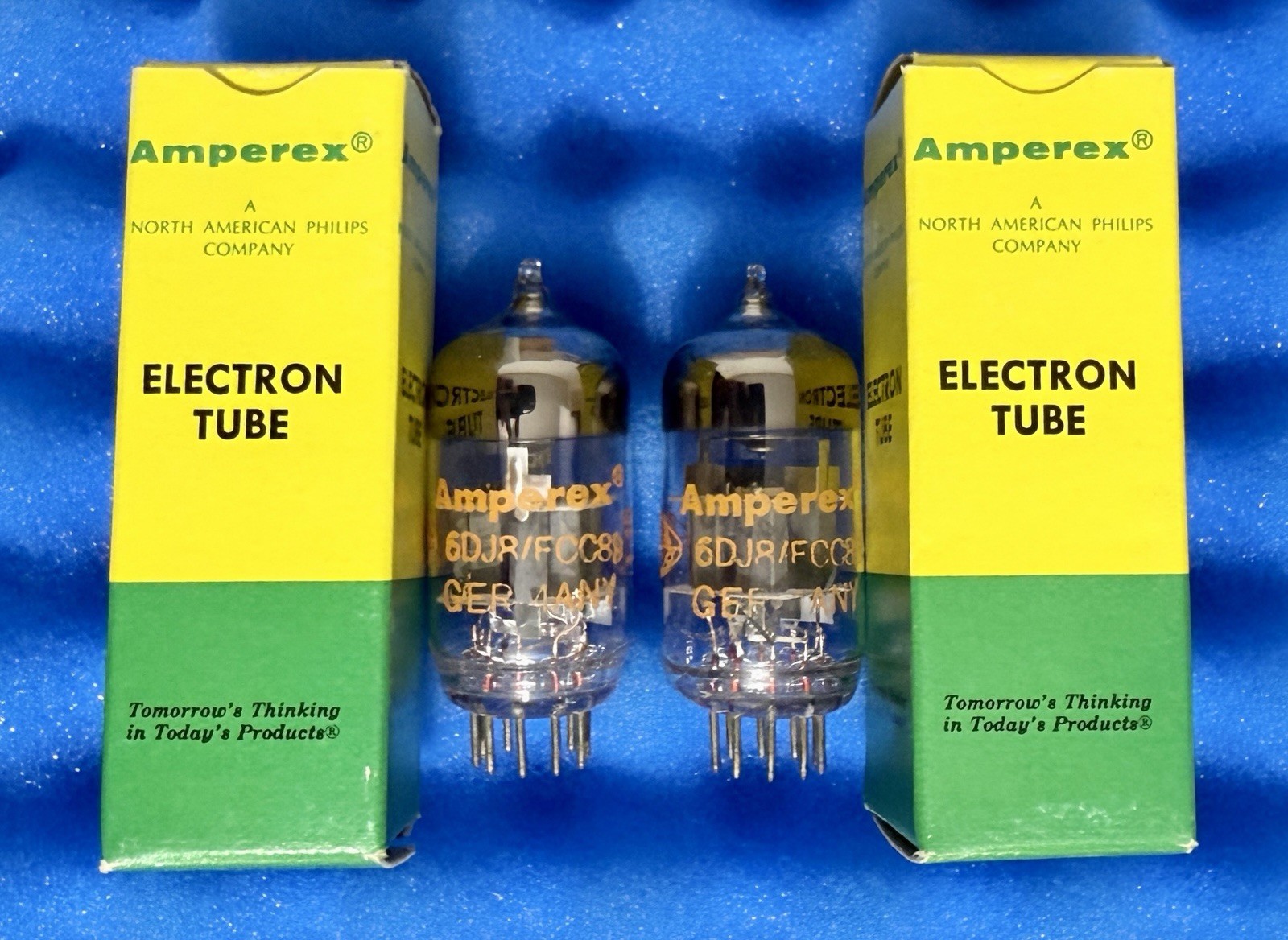 TWO Amperex ECC88 6DJ8 Tubes/ NOS /Amplitrex Tested💯/ Germany Orange Globe Cup