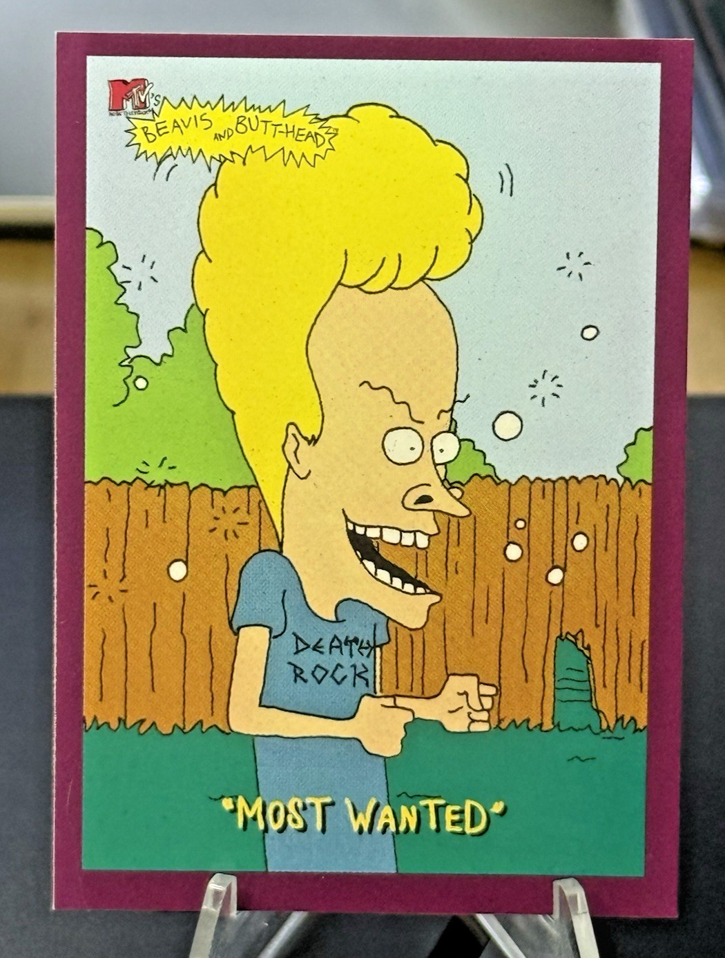 1994 Topps Beavis and Butt-Head UK Most Wanted #5469 Purple Rare Fresh Pull