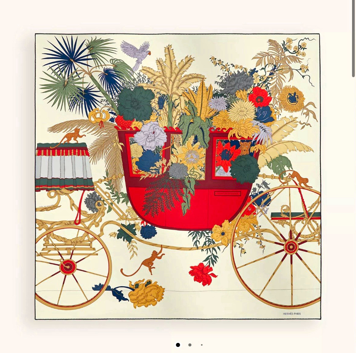 Hermès 90cm La Nature en Voyage Silk Scarf Floral Multicolor Hermès 90cm La Nature en Voyage Silk Scarf Floral Multicolor