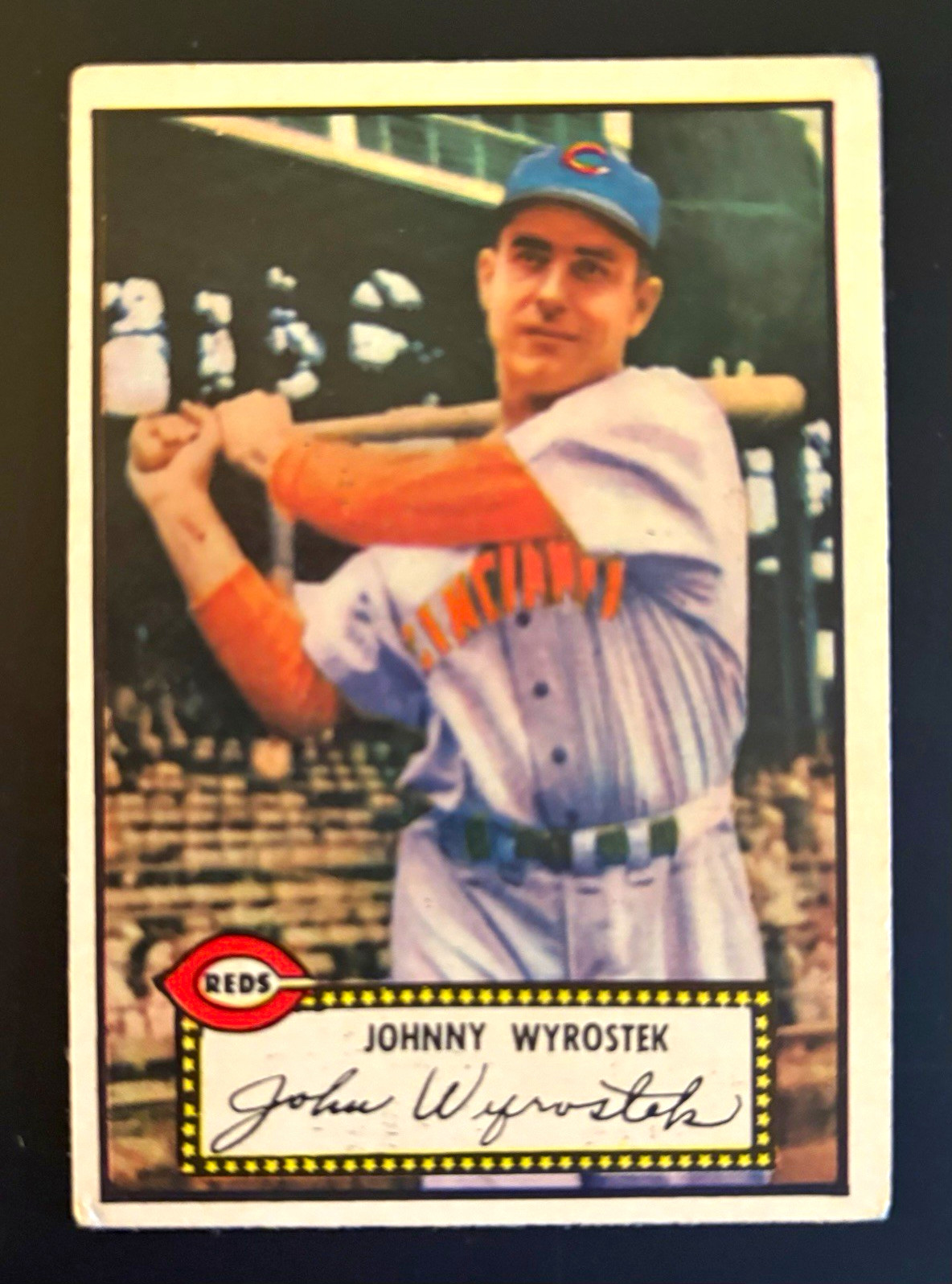Topps 1952 Topps - Johnny Wyrostek #13 Cincinnati Reds Base Set RED Back Topps 1952 Topps - Johnny Wyrostek #13 Cincinnati Reds Base Set RED Back