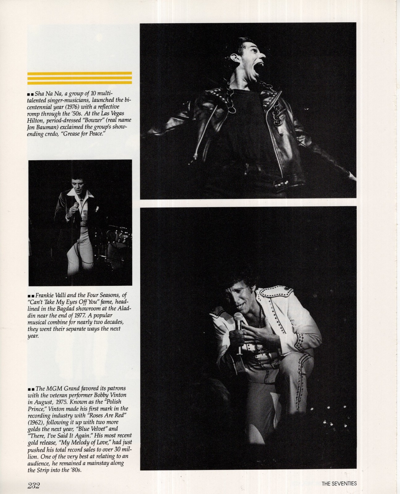 Tom Jones Sha Na Na Frankie Valli Magazine Photo Clipping 1 Page R2268